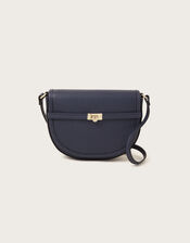 Clasp Cross-Body Bag, Blue (NAVY), large