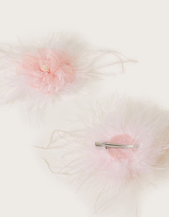 2-Pack Feather Flower Hair Clips, , large