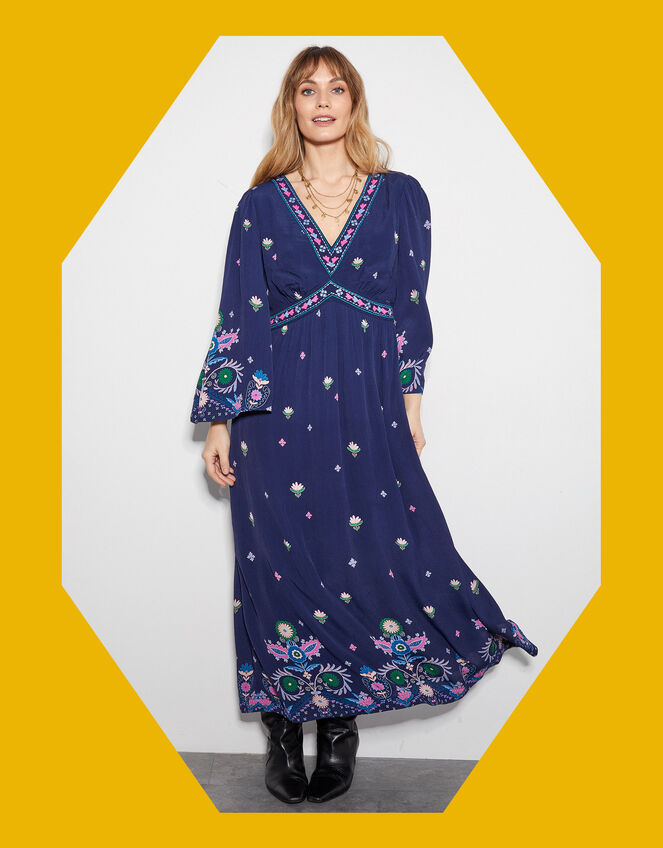 East Kerin Floral Maxi Dress, Blue (NAVY), large