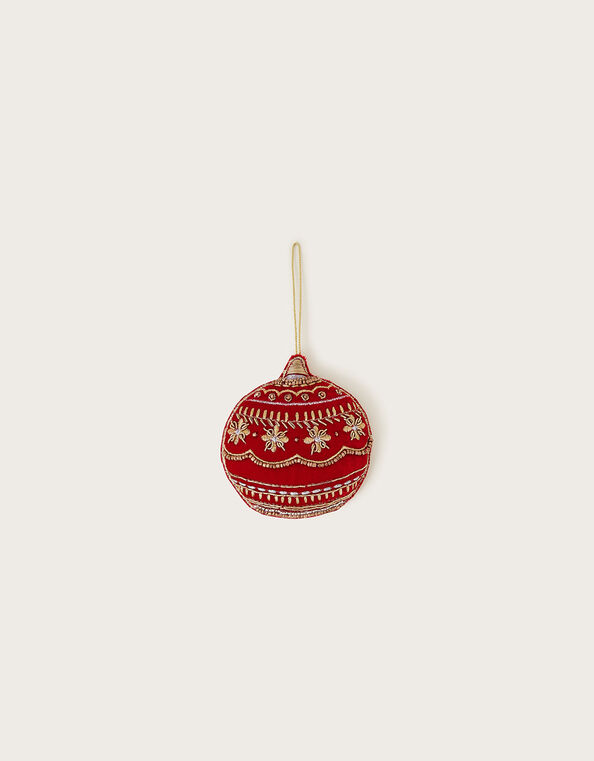 Velvet Beaded Bauble, , large