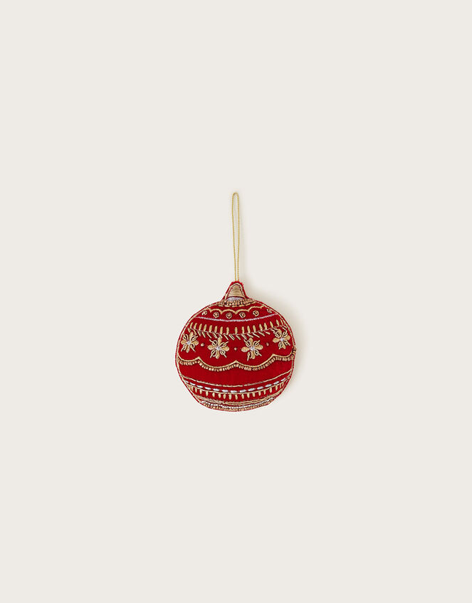 Velvet Beaded Bauble, , large