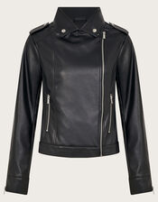 Paloma Faux Leather Biker Jacket, Black (BLACK), large