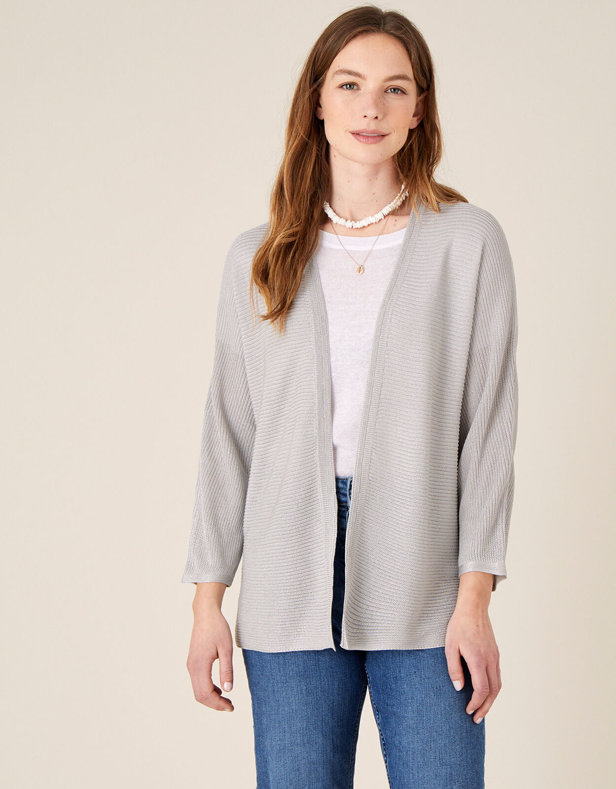 Sari Textured Cardigan Silver