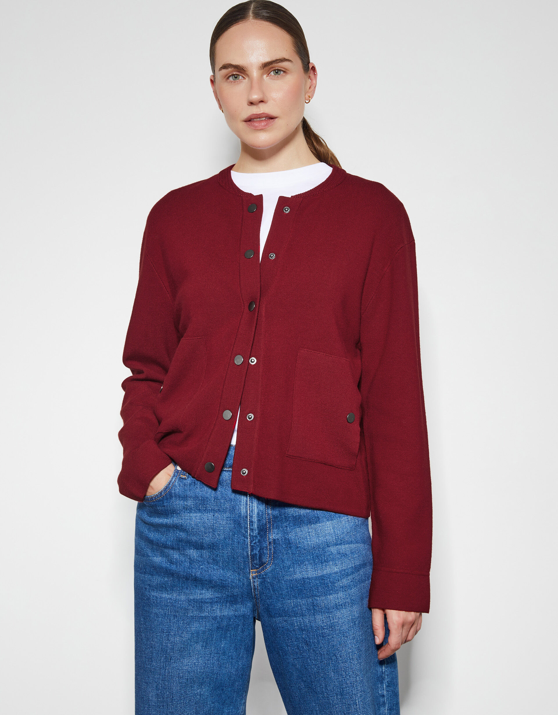 Bay Utility Cardigan Red