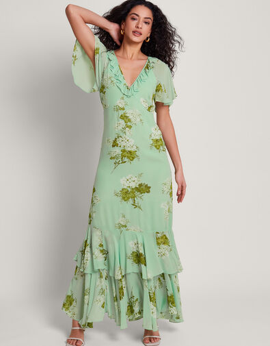 Rowena Ruffle Dress, Green (GREEN), large