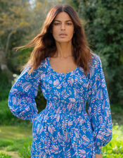 La Galeria Elefante Jodie Flamenco Maxi Dress, Blue (BLUE), large