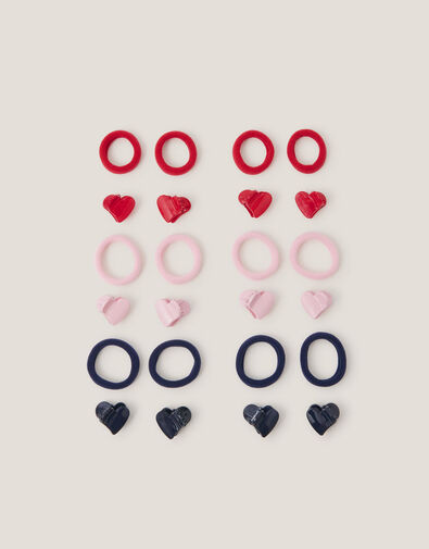 24-Pack Heart Claw Clips & Hair Bands, , large