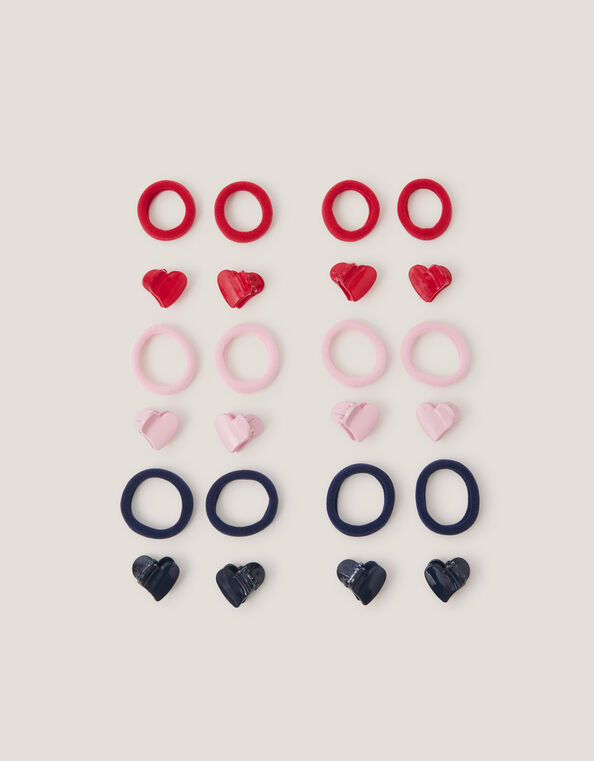 24-Pack Heart Claw Clips & Hair Bands, , large