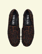 Bibi Lou Lyra Leopard Print Pony Loafers, Leopard (LEOPARD), large