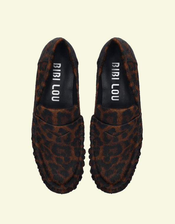 Bibi Lou Lyra Leopard Print Pony Loafers, Leopard (LEOPARD), large
