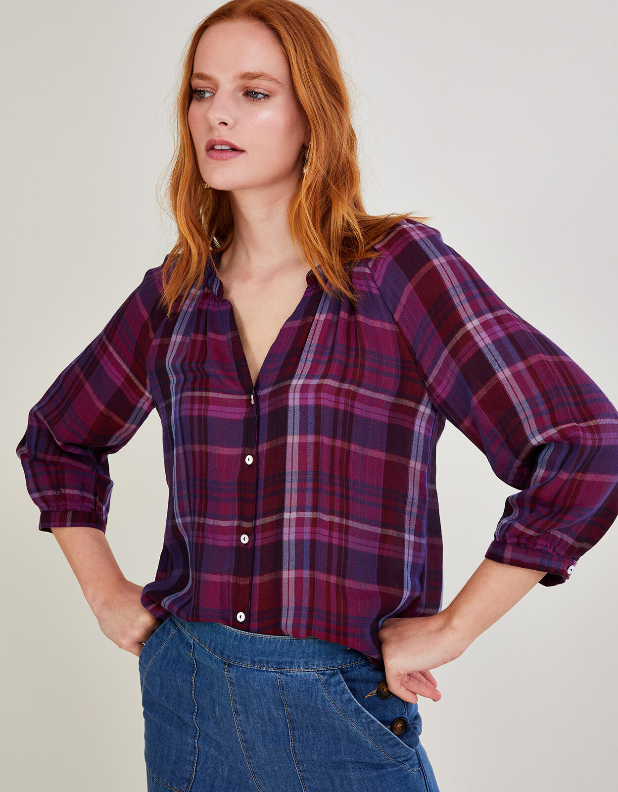 Check shirt discount blouse