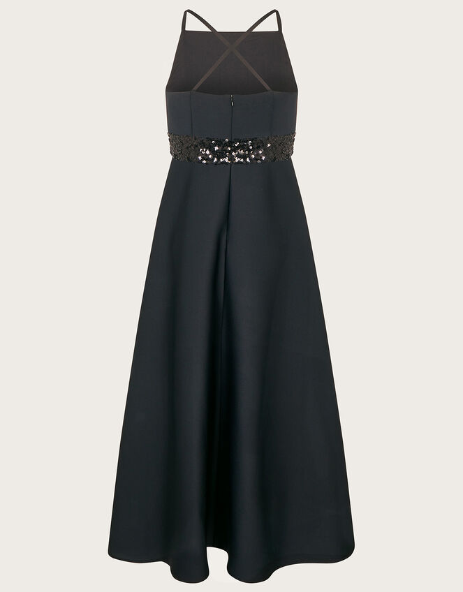 Sequin Scuba Prom Dress, Black (BLACK), large