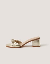 Gwen Knot Metallic Mules, Gold (GOLD), large
