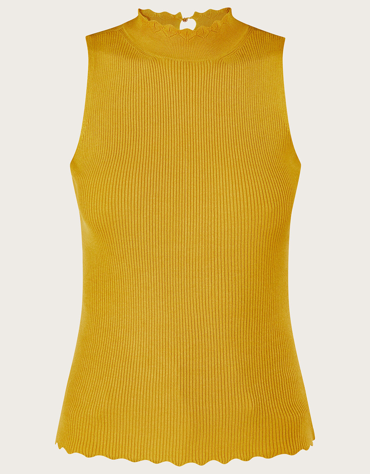 Yellow ribbed tank top cheap