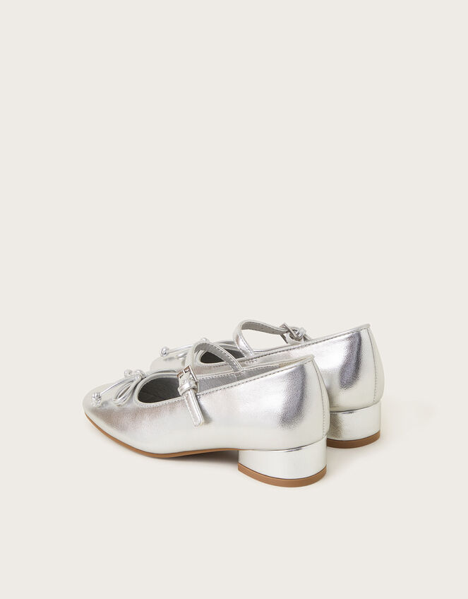 Metallic Ballet Pump Heels, Silver (SILVER), large