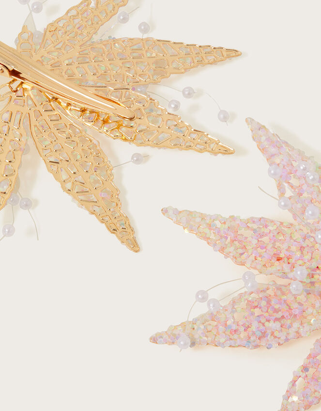Wispy Glitter Spray Hair Clips Set of Two, , large