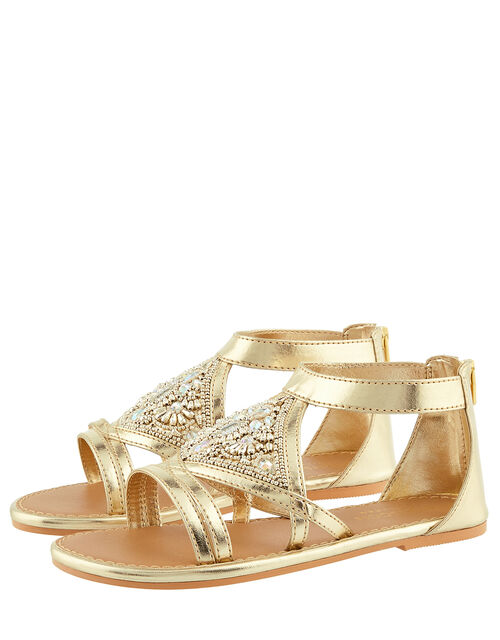 Embellished Diamond Sandals Gold | Girls' Sandals | Monsoon UK.
