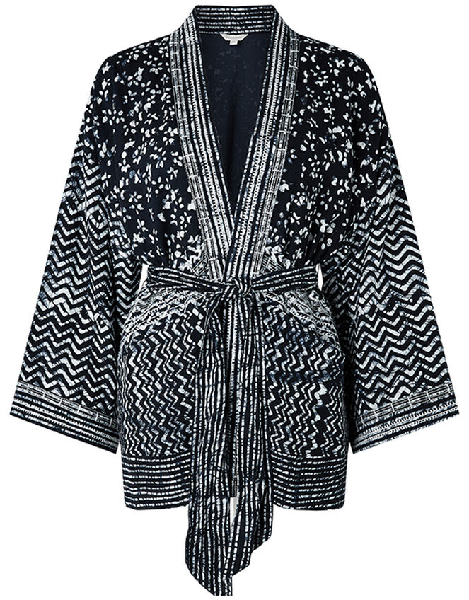 ASHOKA Rima Batik Kimono in LENZING™ ECOVERO™, Blue (NAVY), large