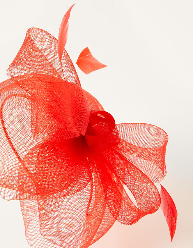 Crin Bow Fascinator , Red (RED), large