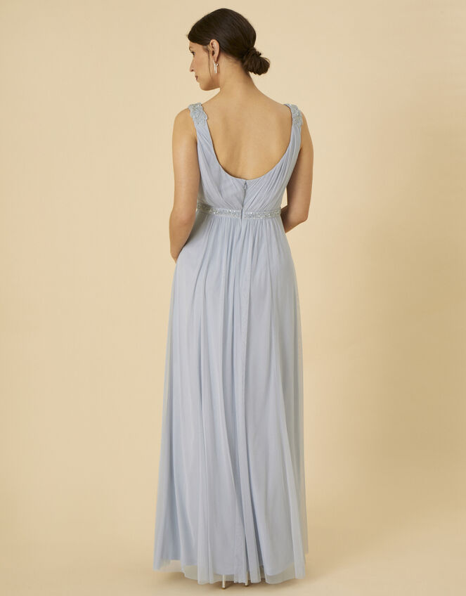 Brenda Maxi Dress in Recycled Polyester Blue