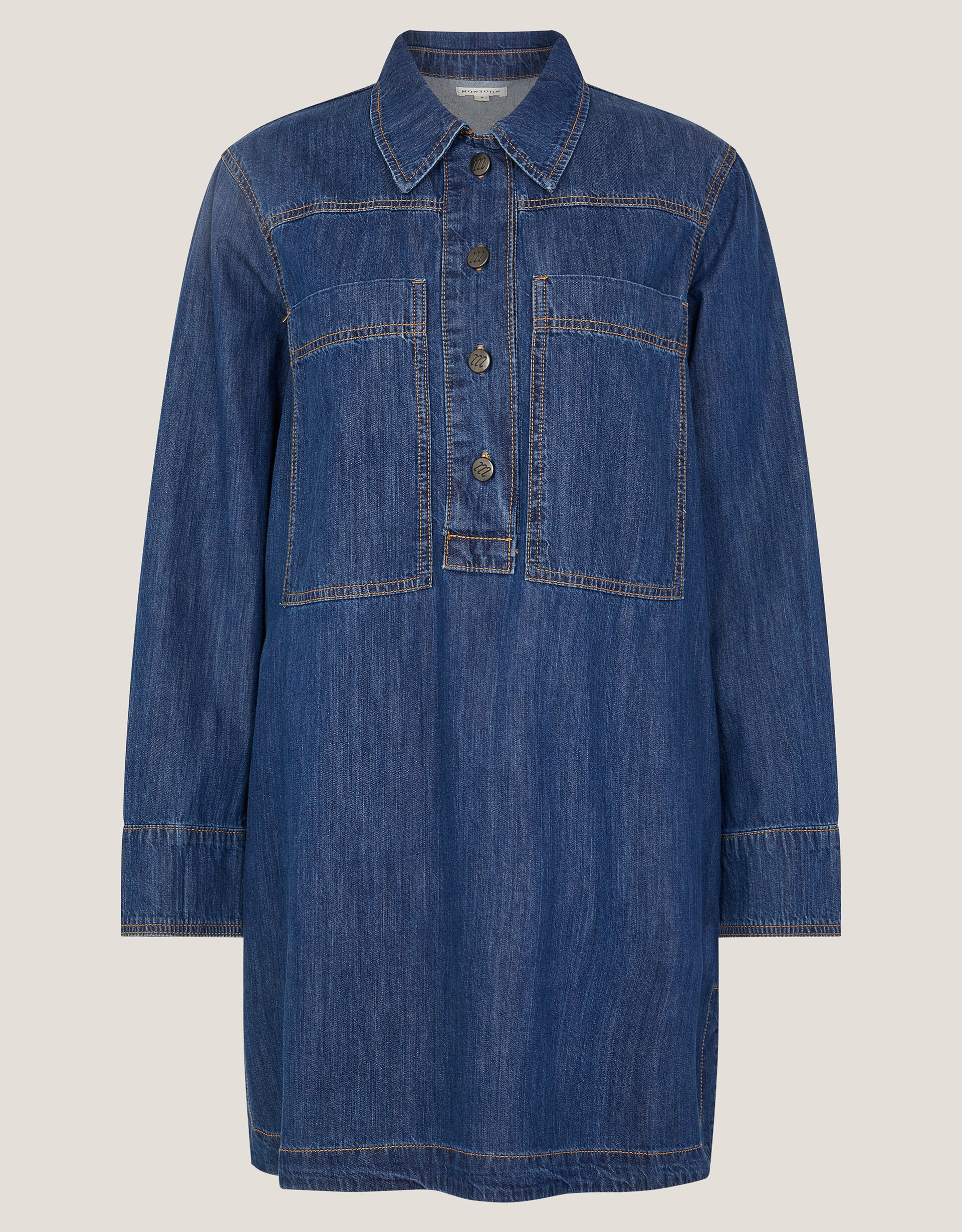 Bonjour diary☆Blue denim tunic Nara Denim Tunic Shirt Dress Blue | Day Dresses | Monsoon UK.