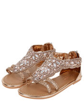 Valencia Bead and Gem Sandals, Gold (ROSE GOLD), large