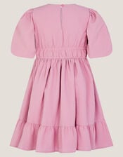 Crochet Yoke Tiered Dress, Pink (PINK), large