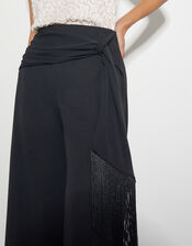 Tanya Tassel Wide Leg Trousers, Black (BLACK), large