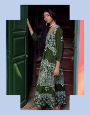 East Christine Gauze Dress, Green (GREEN), large