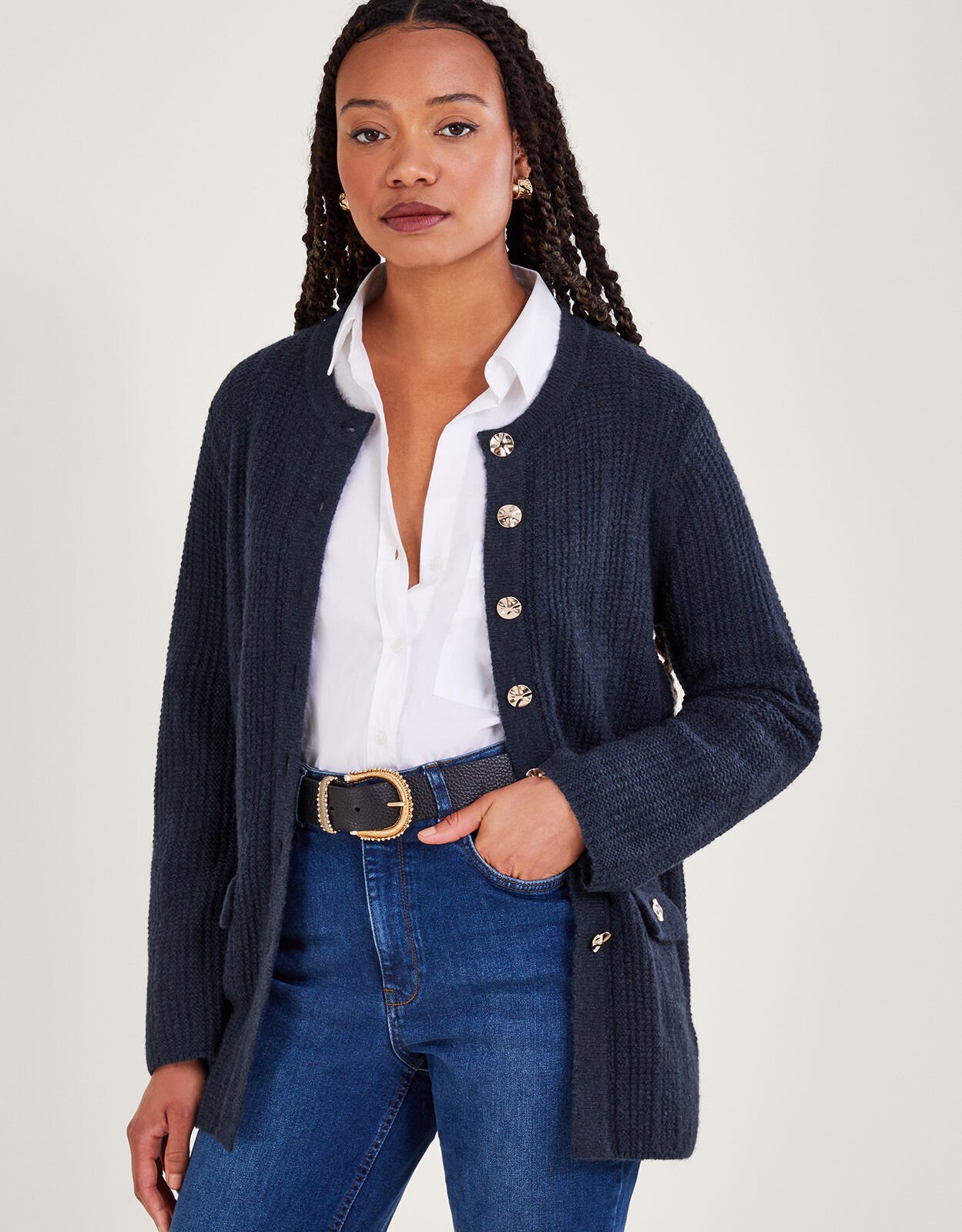 Navy blue new arrivals cardigan womens uk