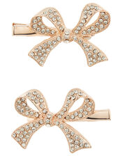 Diana Diamante Bow Hair Clips, , large