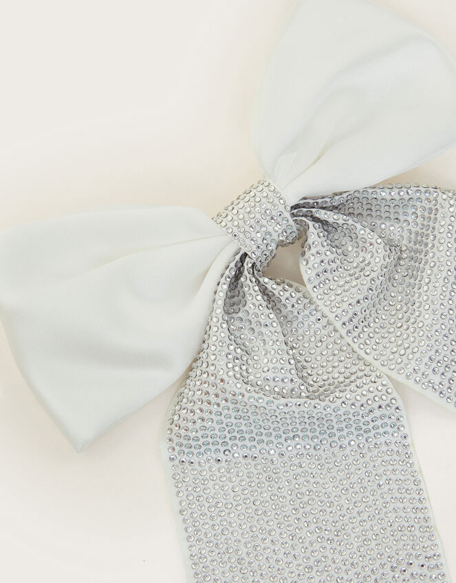 Diamante Bow Hair Clip, , large
