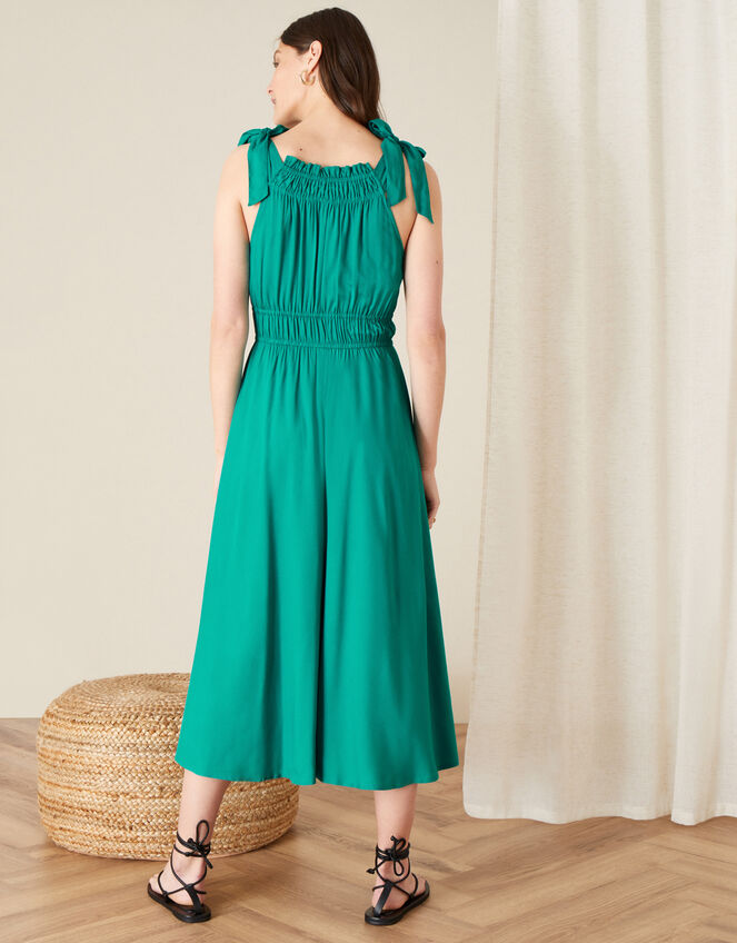 Plain Halter Midi Dress , Green (GREEN), large
