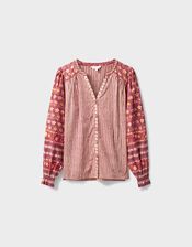 Easy Devyn Printed Cotton Shirt, Pink (PINK), large