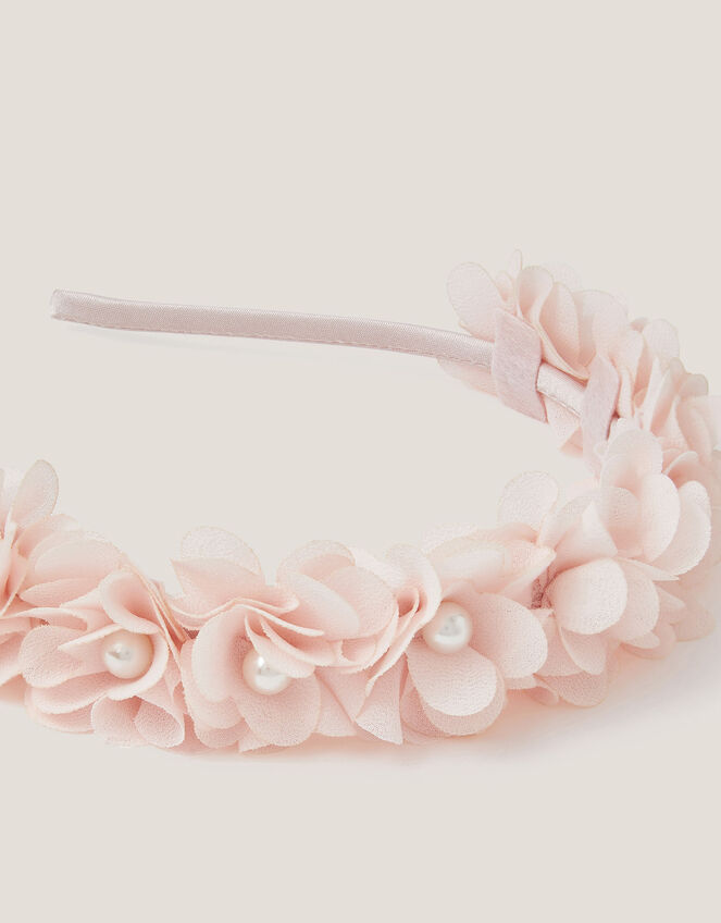 Corsage Floral Pearl Headband, Pink (PINK), large