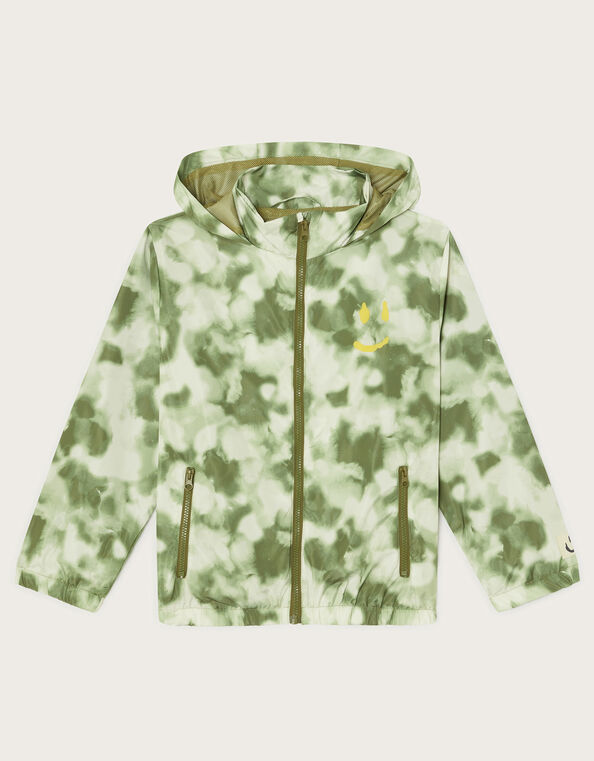 Tie Dye Windbreaker Jacket, Green (KHAKI), large