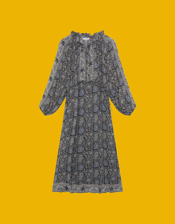 Maison Hotel Gaia Floral Midi Dress, Blue (BLUE), large