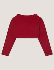 Ottilie Appliqu&eacute; Rose Cardigan, Red (RED), large