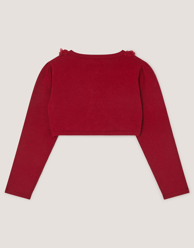 Ottilie Appliqu&eacute; Rose Cardigan, Red (RED), large