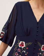 Emi Floral Embroidered Maxi Dress, Blue (NAVY), large