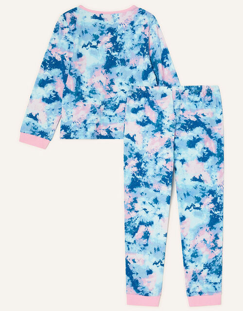 Melanie Tie Dye Star Pyjama Set, Blue (BLUE), large