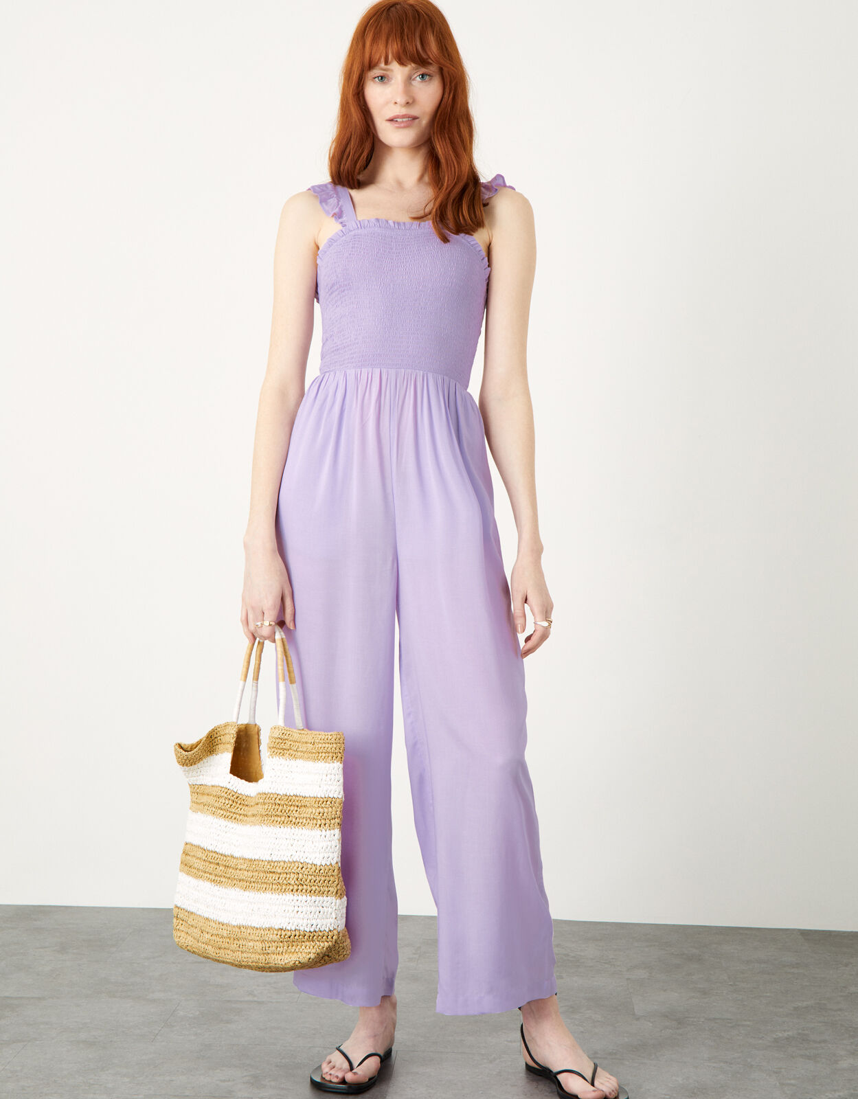 Ruby Ruffle Strap Jumpsuit Purple