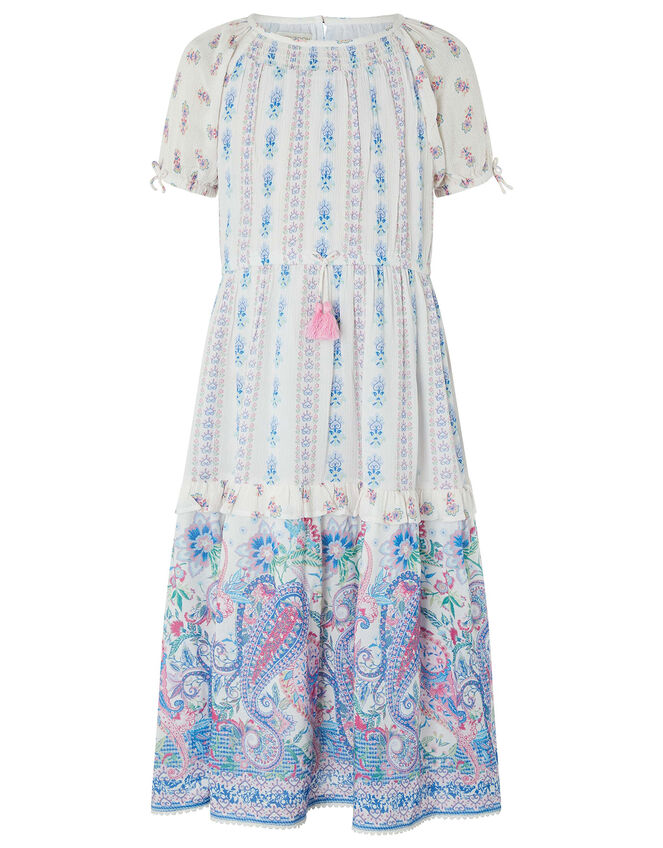 Adra Paisley Print Dress in LENZING™ ECOVERO™, Ivory (IVORY), large