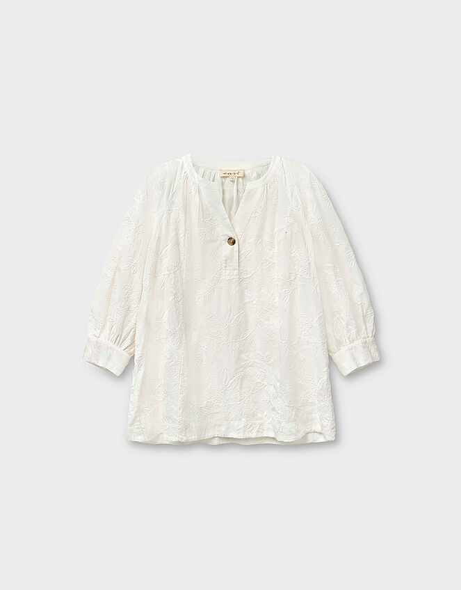 East Ateta Tonal Embroidered Blouse, Ivory (IVORY), large