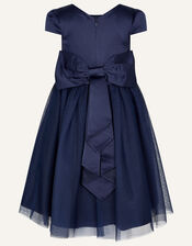Bow Tulle Bridesmaid Dress, Blue (NAVY), large