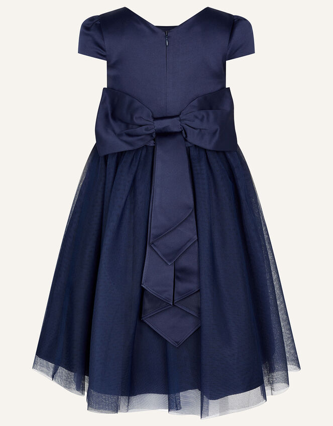 Bow Tulle Bridesmaid Dress, Blue (NAVY), large