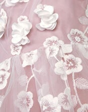 Liza Embroidered Asymmetrical Party Dress, Pink (PINK), large