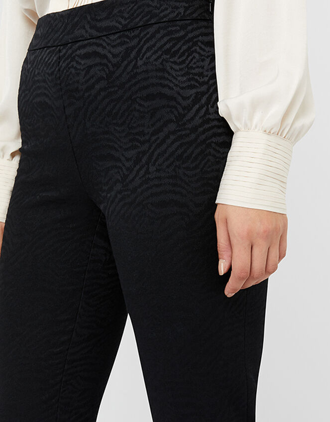 Zeta Zebra Jacquard Trousers, Black (BLACK), large
