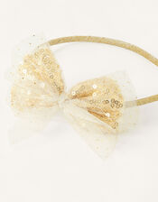 Sequin Spray Bow Headband, , large