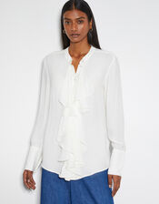 Bella Frill Blouse , Ivory (IVORY), large